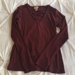 Maroon mossimo long sleeve shirt